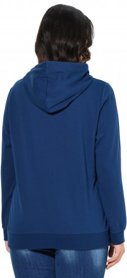 Ulla Popken Applique Lettering Hooded Sweatshirt Dark Blue - Hupparit ja collegepaidat - 