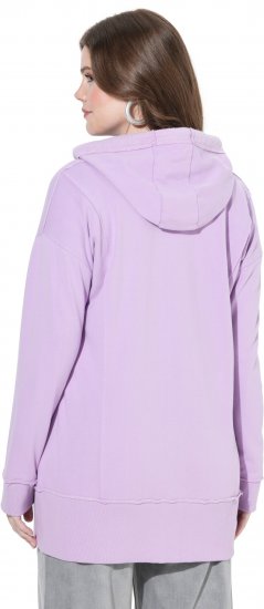 Ulla Popken Decorative Seam Zip-Up Hoodie Lavender - Naisten hupparit ja collegepaidat isot koot - 