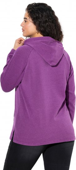 Ulla Popken Rhinestone Drawstring Moon Wash Hoodie Light Plum - Naisten hupparit ja collegepaidat isot koot - 