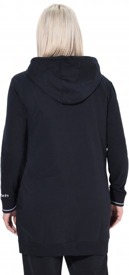 Ulla Popken Contrast Piping Zip-Up Hoodie Black - Naisten hupparit ja collegepaidat isot koot - 