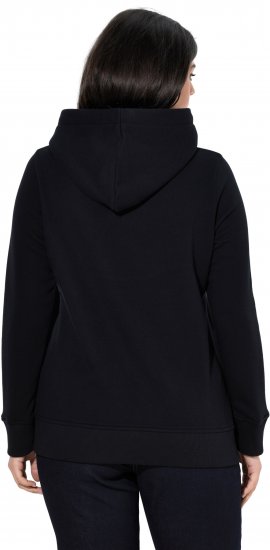 Ulla Popken Relaxed Fit Long Sleeve Hoodie Black - Hupparit ja collegepaidat - 
