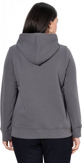 Ulla Popken Relaxed Fit Long Sleeve Hoodie Graphite Grey - Naisten hupparit ja collegepaidat isot koot - 