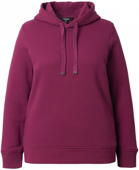 Ulla Popken Relaxed Fit Long Sleeve Hoodie Dark Berry - Naisten hupparit ja collegepaidat isot koot - 