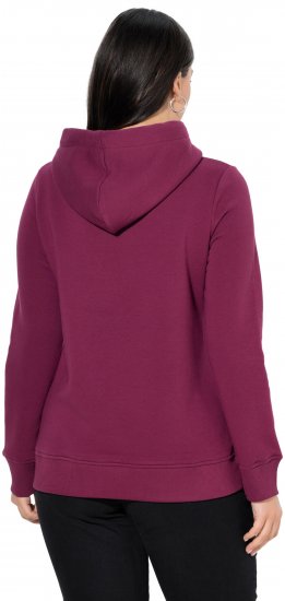 Ulla Popken Relaxed Fit Long Sleeve Hoodie Dark Berry - Naisten hupparit ja collegepaidat isot koot - 
