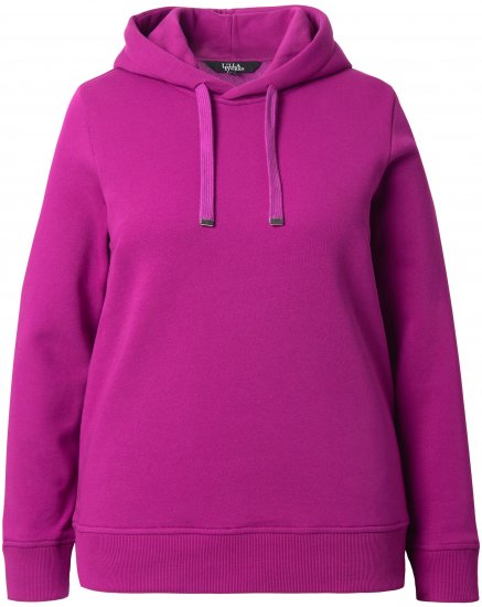 Ulla Popken Relaxed Fit Long Sleeve Hoodie Berry - Naisten hupparit ja collegepaidat isot koot - 