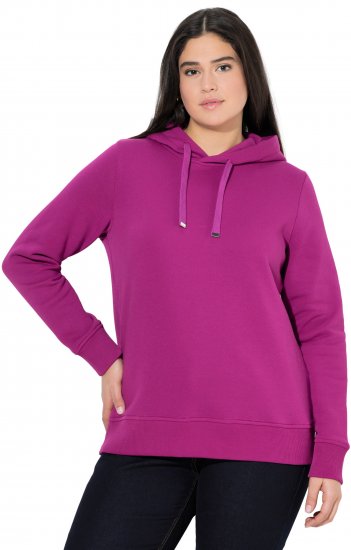 Ulla Popken Relaxed Fit Long Sleeve Hoodie Berry - Naisten hupparit ja collegepaidat isot koot - 