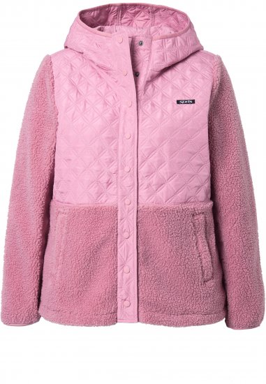 Ulla Popken Mixed Texture Hoodie Wildberry - Naisten hupparit ja collegepaidat isot koot - 