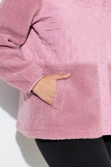 Ulla Popken Mixed Texture Hoodie Wildberry - Naisten hupparit ja collegepaidat isot koot - Mukavat collegepaidat, huput ja neuleet