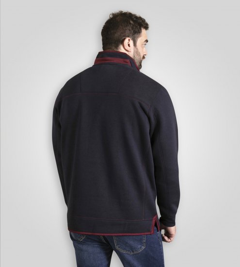 Duke Leicester Quarter Neck Fleece Sweatshirt Navy - Hupparit ja collegepaidat - Miesten hupparit ja collegepaidat isot koot