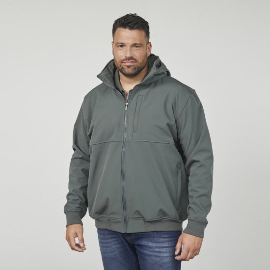 North Latitude 61301 Softshell-Takki Irrotettavalla Hupulla Tummanvihreä - Takit - Miesten Takit, isot koot – 2XL – 12XL