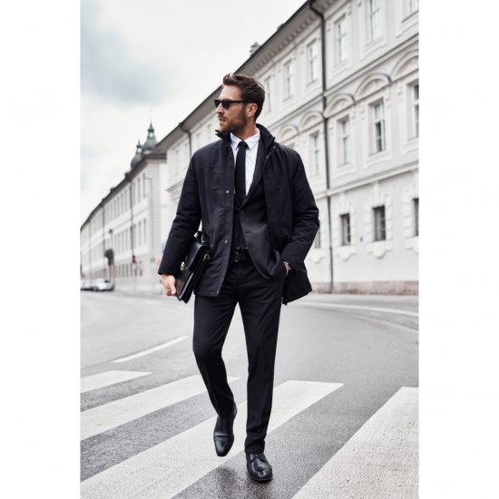JP1880 Jacket Business Waterproof Windproof Black TALL - MIESTEN VAATTEET MT-6XLT - Pitkien miesten vaatteet