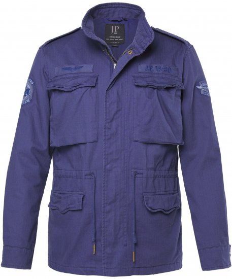 JP1880 Field Jacket with Badges Vintage Look Light Azure Blue - Takit - Miesten Takit, isot koot – 2XL – 12XL