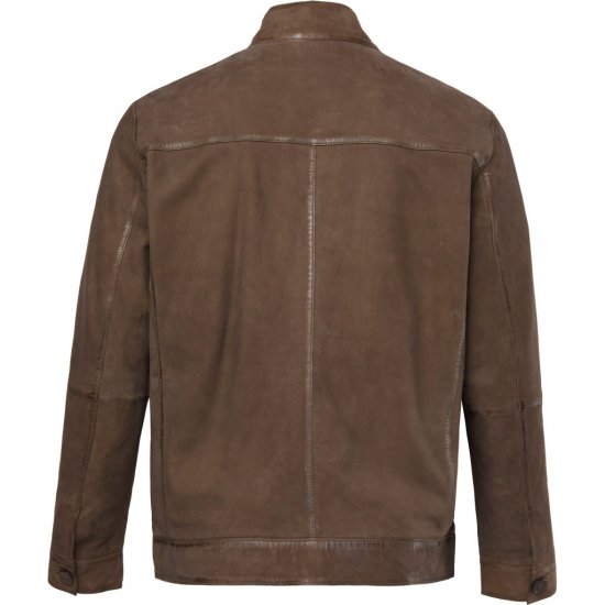 JP1880 Leather Jacket Lambskin Suede Brown - Takit - Miesten Takit, isot koot – 2XL – 12XL