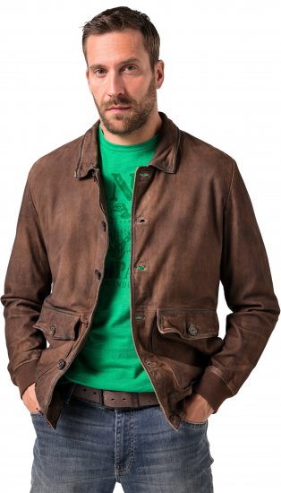 JP1880 Finest Goat Suede Leather Blouson Tobacco Brown - Takit - Miesten Takit, isot koot – 2XL – 12XL