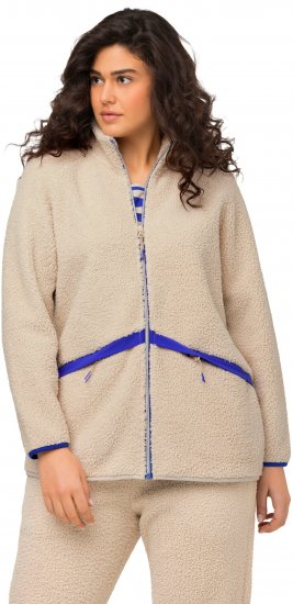 Ulla Popken Teddy Fleece Jacket Vanilla - Takit - 