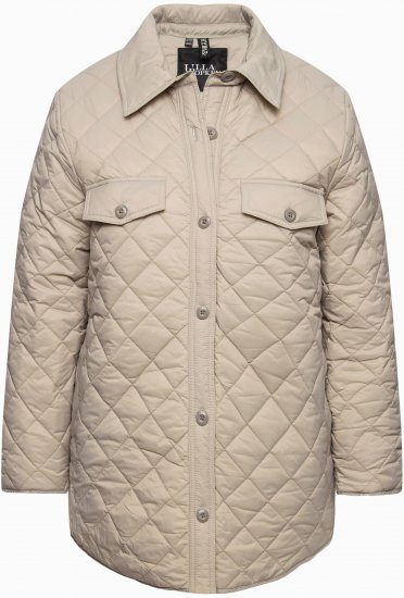 Ulla Popken Quilted Water Repellent Shirt Jacket Medium Grey - Takit - 