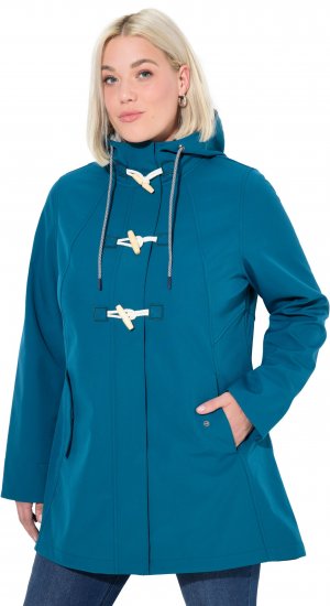 Ulla Popken HYPRAR Water-Repellent Softshell Jacket Teal - Takit - 