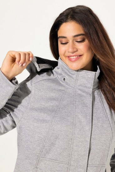 Ulla Popken HYPRAR Melange Softshell Jacket Grey Melange - Takit - Naisten takit plus-koossa