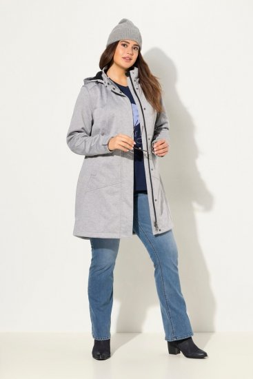 Ulla Popken HYPRAR Melange Softshell Jacket Grey Melange - Takit - Naisten takit plus-koossa