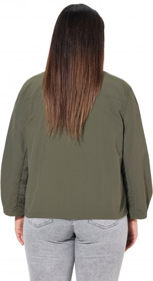 Ulla Popken Cargo Style Elastic Hem Jacket Olive Grey - Takit - 