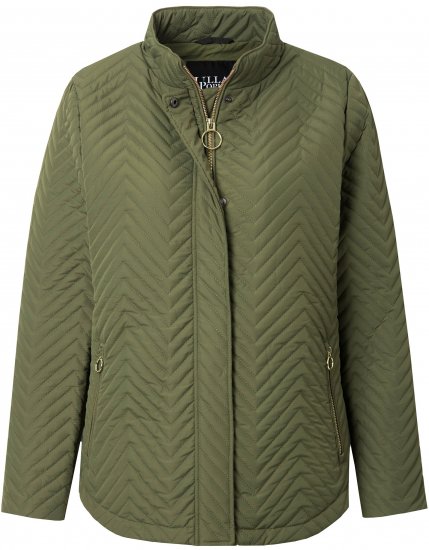 Ulla Popken Zigzag Quilted Jacket Loden Green - Takit - 
