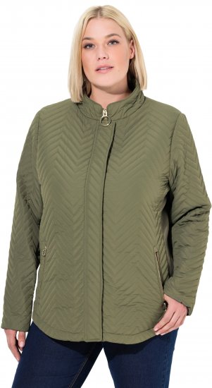 Ulla Popken Zigzag Quilted Jacket Loden Green - Takit - 