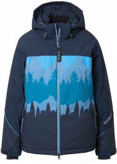 Ulla Popken Landscape Print Triple Function Performance Jacket Navy - Takit - 