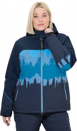 Ulla Popken Landscape Print Triple Function Performance Jacket Navy - Takit - 