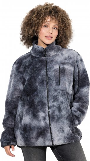 Ulla Popken Teddy Fleece Jacket Graphite Grey - Takit - 