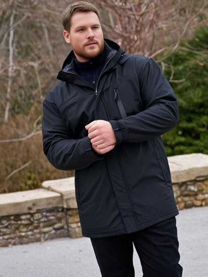 Espionage JT121 Padded Waterproof Coat Black - Takit - Miesten Takit, isot koot – 2XL – 12XL