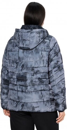 Ulla Popken HYPRAR Quilted Abstract Print Jacket Black - Takit - 