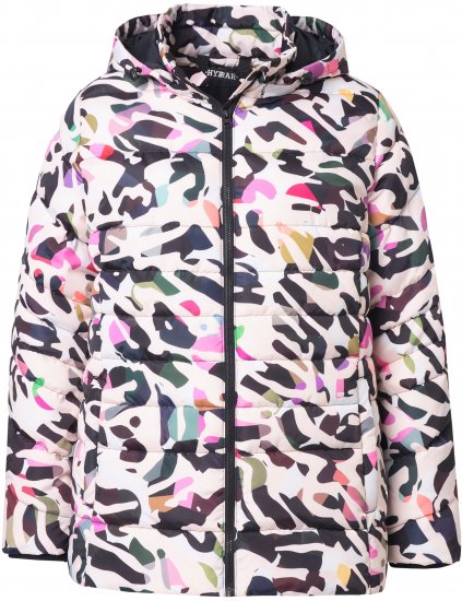 Ulla Popken HYPRAR Water-Repellent Allover Print Jacket Pale Beige - Takit - 