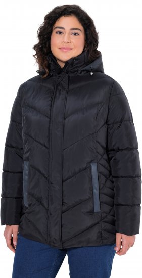 Ulla Popken HYPRAR Reflective Detail Quilted Jacket Black - Takit - 