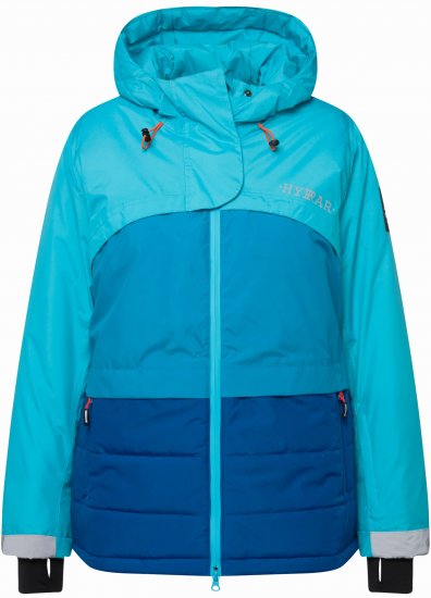 Ulla Popken HYPRAR Colorblock Fully Lined Ski Jacket Bright Turquoise - Takit - 