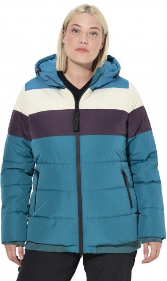 Ulla Popken HYPRAR Striped Triple Function Fully Lined Quilted Jacket Dark Petrol - Takit - 