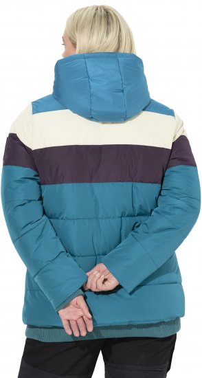 Ulla Popken HYPRAR Striped Triple Function Fully Lined Quilted Jacket Dark Petrol - Takit - 