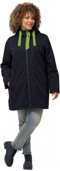 Ulla Popken HYPRAR Triple Function Contrast Trim Quilted Lining Jacket Navy - Takit - 