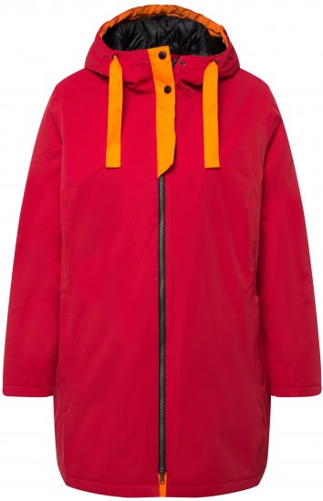 Ulla Popken HYPRAR Triple Function Contrast Trim Quilted Lining Jacket Salsa Red - Takit - 