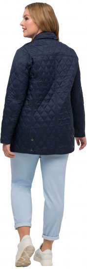 Ulla Popken Quilted Jacket with Plaid Lining Navy - Takit - 