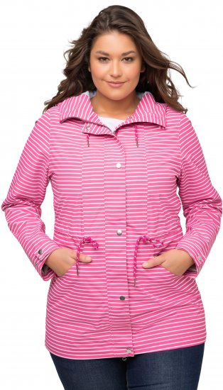 Ulla Popken HYPRAR Striped Triple Function Jacket Fuchsia Pink - Takit - 
