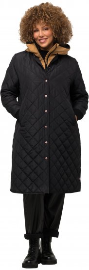 Ulla Popken 2-in-1 Quilted Fleece Lined Coat Black - Takit - 