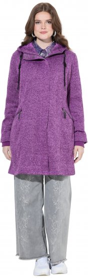 Ulla Popken Knit Fleece-Lined Jacket Purple - Takit - 