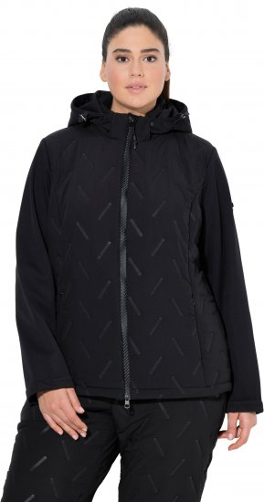 Ulla Popken Triple Function Laser Quilted Softshell Jacket Black - Takit - 