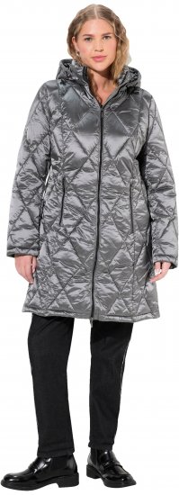 Ulla Popken HYPRAR Diamond Quilted Jacket Silver - Takit - 