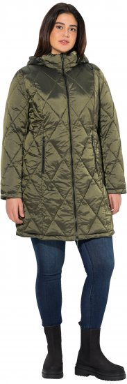Ulla Popken HYPRAR Diamond Quilted Jacket Bottle Green - Takit - 