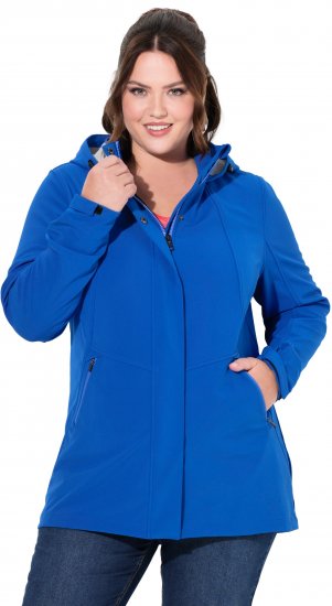 Ulla Popken HYPRAR Triple Function Longline Softshell Jacket Peacock Blue - Takit - 