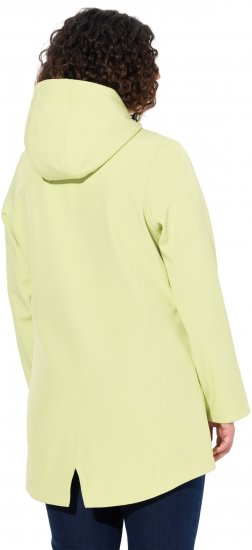 Ulla Popken Hyprar Soft Shell Water Repellent Hooded Jacket Lime Green - Takit - 