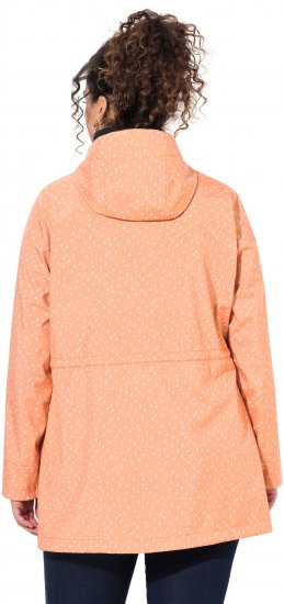 Ulla Popken Raindrop Print Longline Waterproof Jacket Mandarin - Takit - 