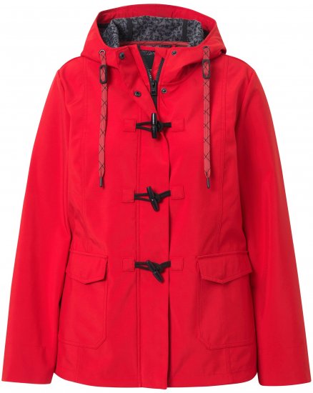 Ulla Popken HYPRAR Toggle Button Microfleece Lined Jacket Salsa Red - Takit - 