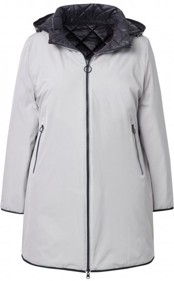 Ulla Popken HYPRAR Reversible Quilted Jacket Medium Grey - Takit - 